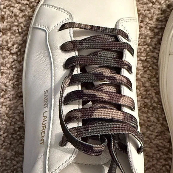 Saint Laurent White Sneakers with Camo Laces - Picture 11 of 15